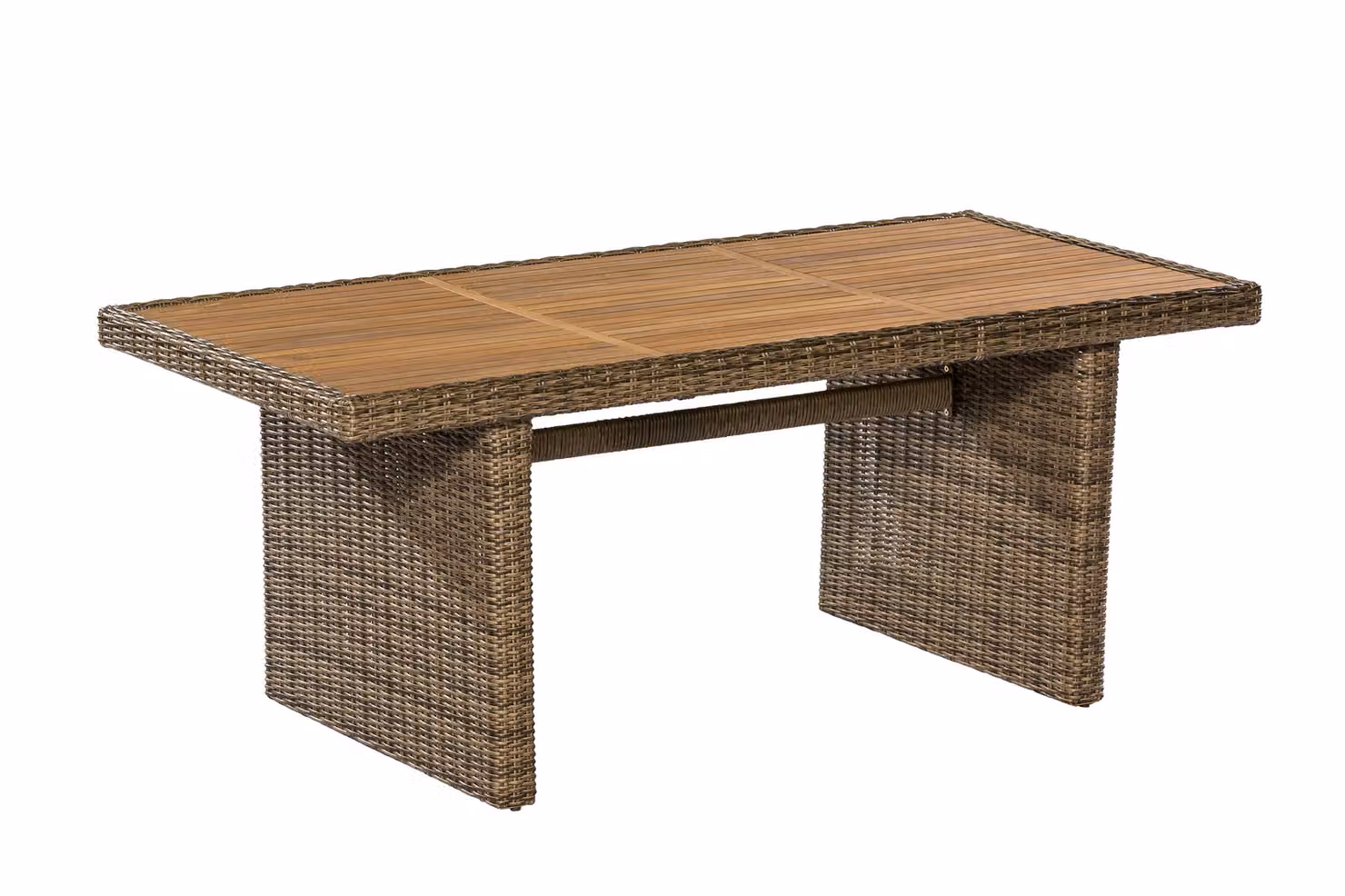 Tavolo Merxx "Toskana" 185 x 90 cm, alluminio/resina intrecciata/acacia