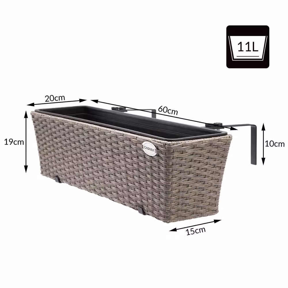 Set di 4 fioriere Casaria beige in polyrattan e acciaio zincato – 3