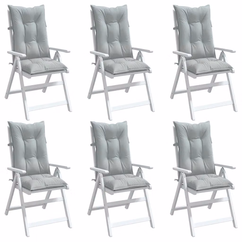 vidaXL Cuscini per Sedia con Schienale Alto, Grigio, L 120 cm x P 50 cm x H 7 cm, in Tessuto di Poliestere Resistente ai Raggi UV