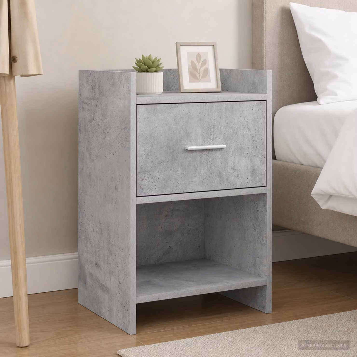 Set di 2 comodini vidaXL moderni in grigio cemento, L 40 cm x P 30 cm x H 60 cm