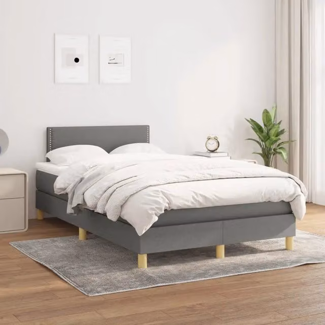 Letto Ibrido con Giroletto a Molle e Materasso vidaXL, Grigio e Bianco, L/P/H: 120 x 200 x 78 cm