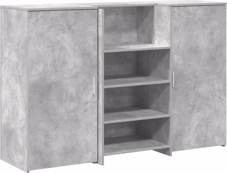 Banco Reception Grigio Cemento 155x50x103,5cm Legno Multistrato
