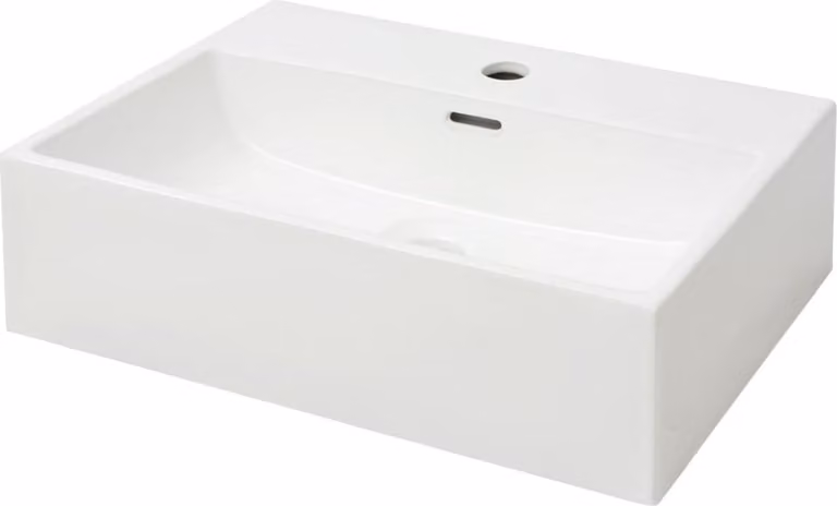 Lavandino con Foro Rubinetto in Vetroceramica Bianca 51,5x38,5x15 cm