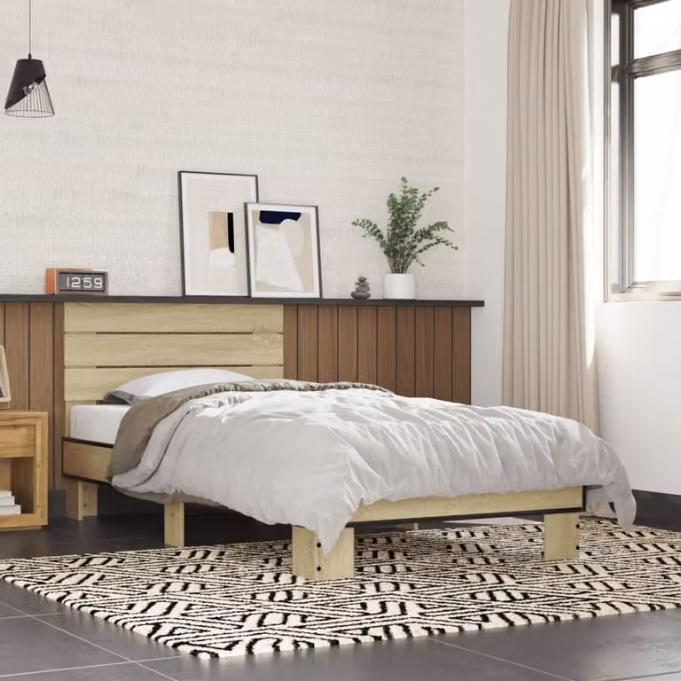 Giroletto vidaXL in Rovere Sonoma e Metallo, L/P/H: 90 x 190 cm