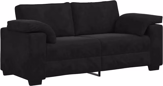 Divano | Divano da soggiorno | Sofa Divanetto Nero 180x77x82 cm in Velluto