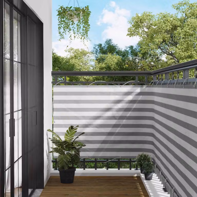 Schermo da balcone Grigio chiaro e bianco 120 x 700 cm