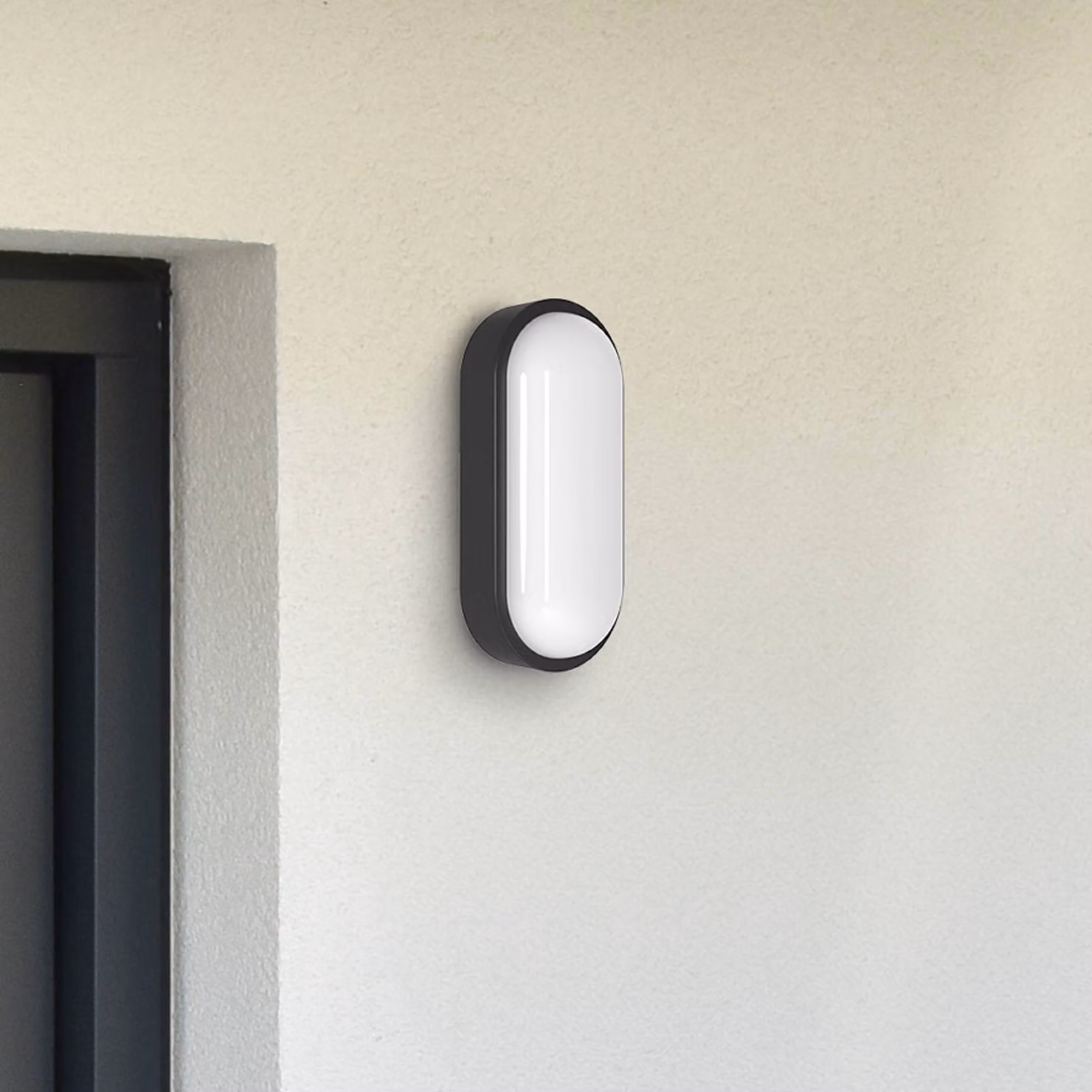 MEGATRON Applique da esterni LED Zella Neo XL con sensore, nera, IP54 Sensor, dimmerabile, Nero, Corridoio, Plastica