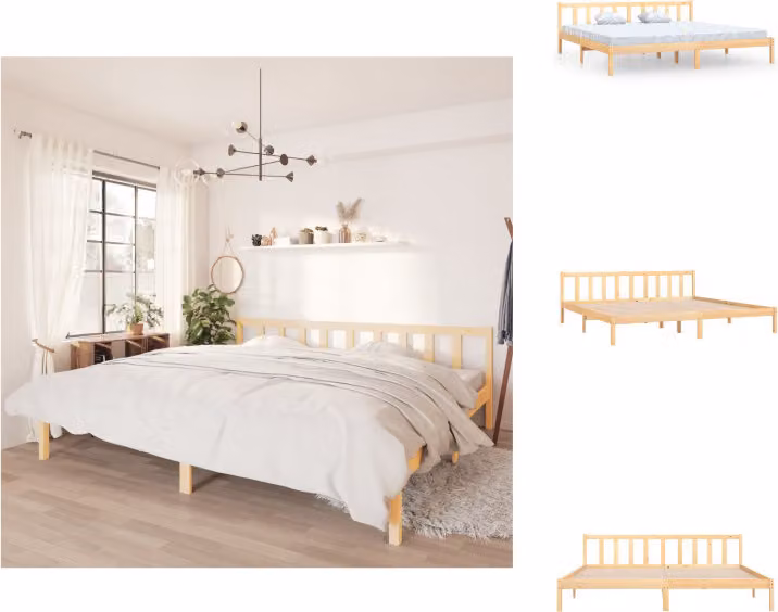 vidaXL Letto in legno massiccio di pino 180x200 cm - Letti e strutture letto