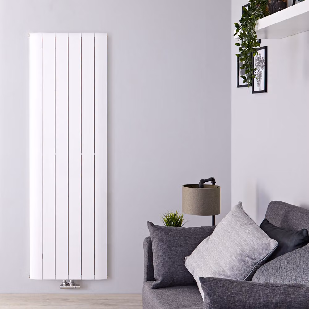 Radiatore Verticale Design Alluminio Bianco 1800x565mm 1260W - Alta Resa - Stile Moderno - Aurora