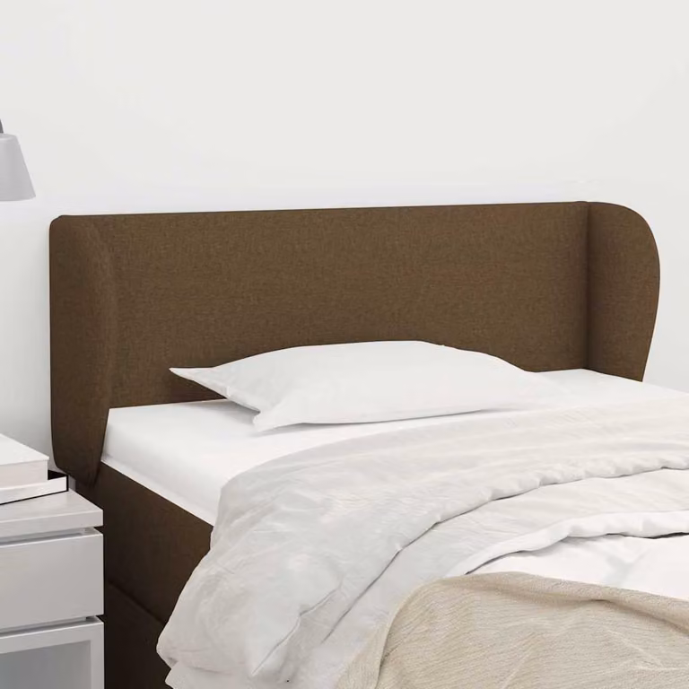 Testiera ad orecchio vidaXL in tessuto marrone scuro L: 83 cm, P: 23 cm, H: 78-88 cm