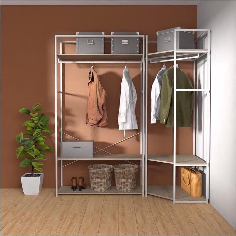 Set di 2 appendiabiti in legno e metallo 180x200cm JUNE