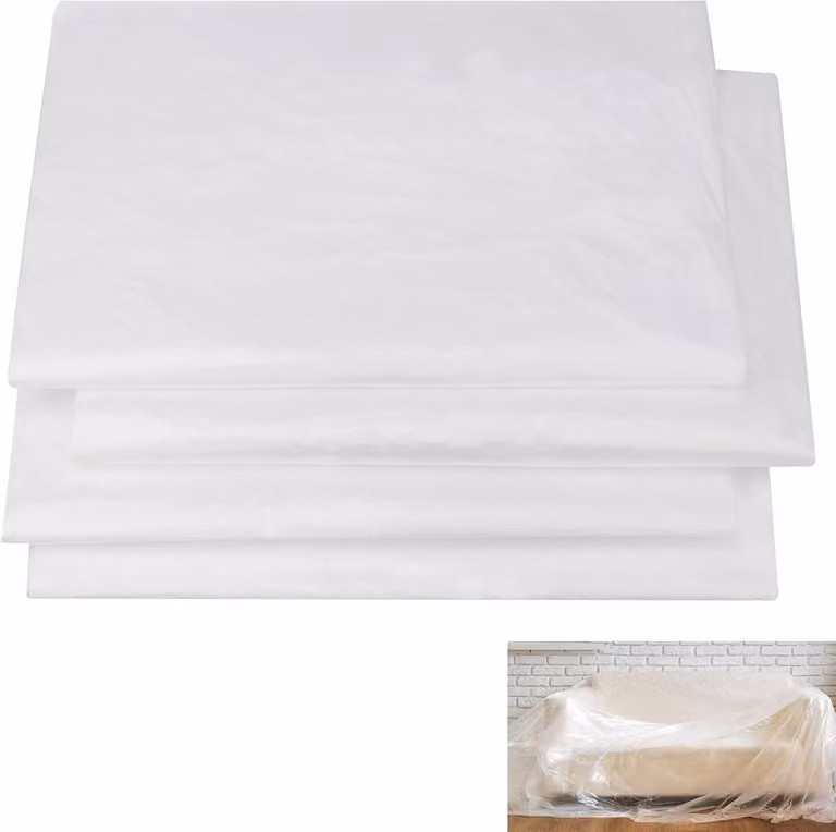 Pellicola protettiva antipolvere, extra grande, 4x5 metri, confezione da 4 pezzi, impermeabile, ideale per proteggere mobili e durante lavori di pittura