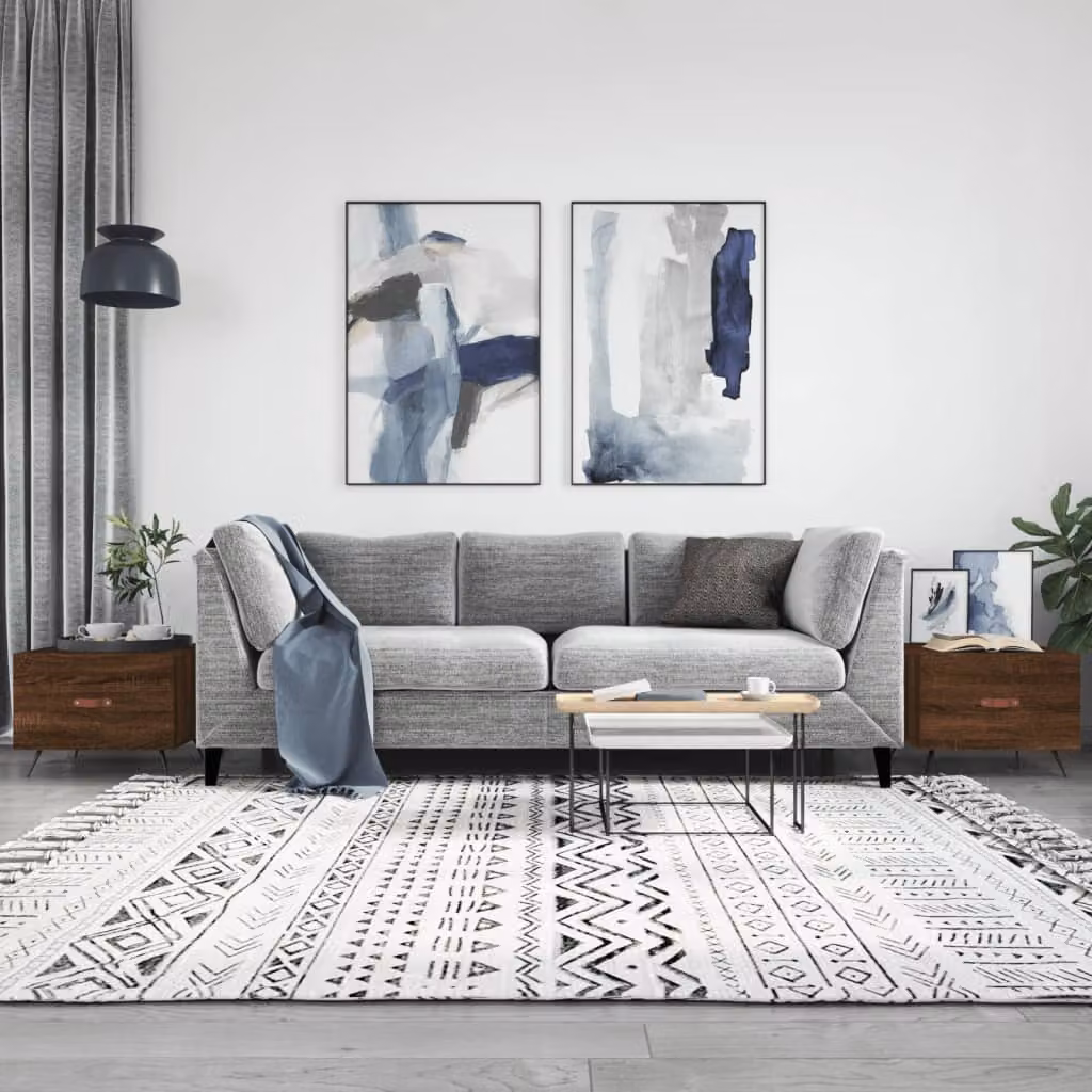 Set di 2 tavolini da salotto vidaXL in legno e metallo, colore rovere marrone, L/P/H: 50 x 50 x 40 cm