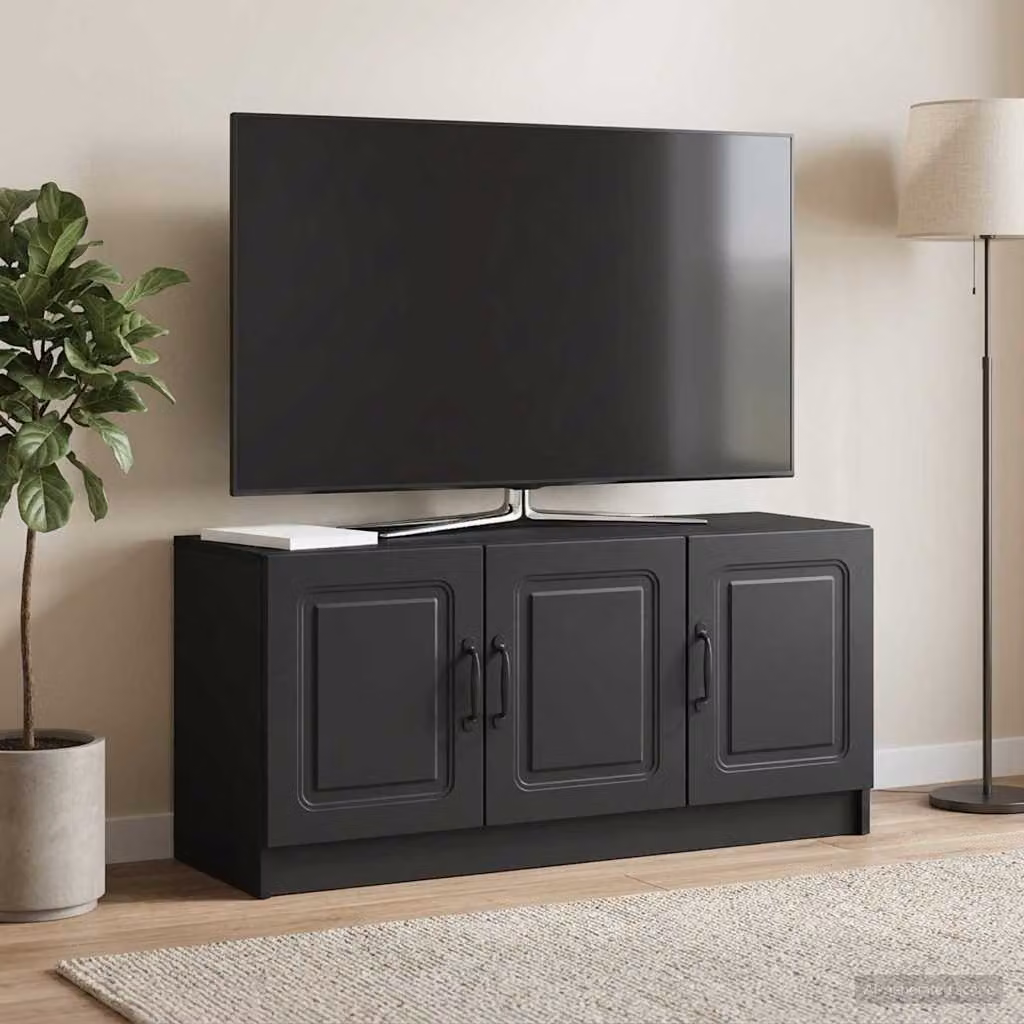 Mobile TV vidaXL Nero in Legno MDF e Metallo L 99 x P 34,5 x H 47 cm
