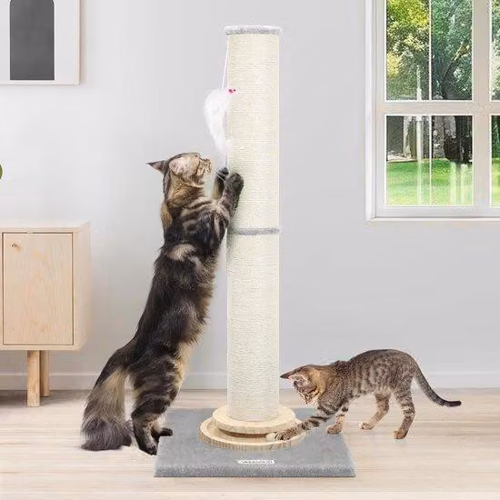 Torre tiragraffi XXL da 90 cm, 2 in 1, regolabile, in sisal, per gatti di grossa taglia