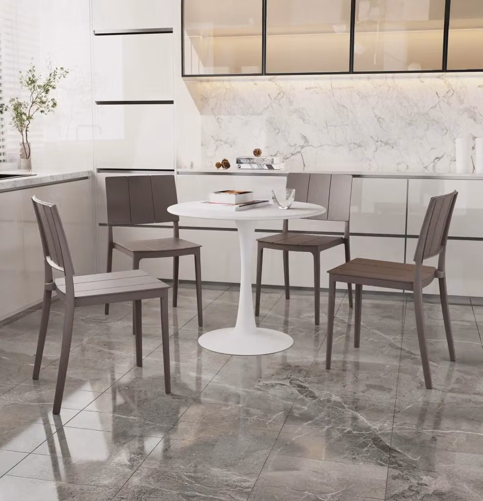 Set di 4 sedie moderne Il Gruppone Passione Casa in polipropilene e fibra di vetro, colore beige, impilabili per interno ed esterno – 2
