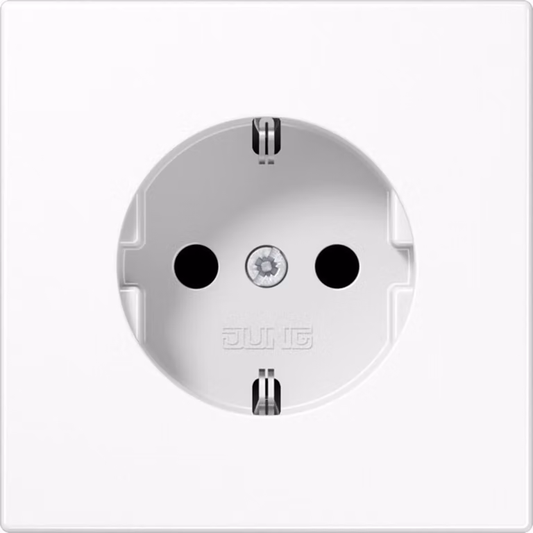 Jung LS 1520 KI WW Presa di corrente con protezione tattile avanzata design bianco alpino LS990/LS