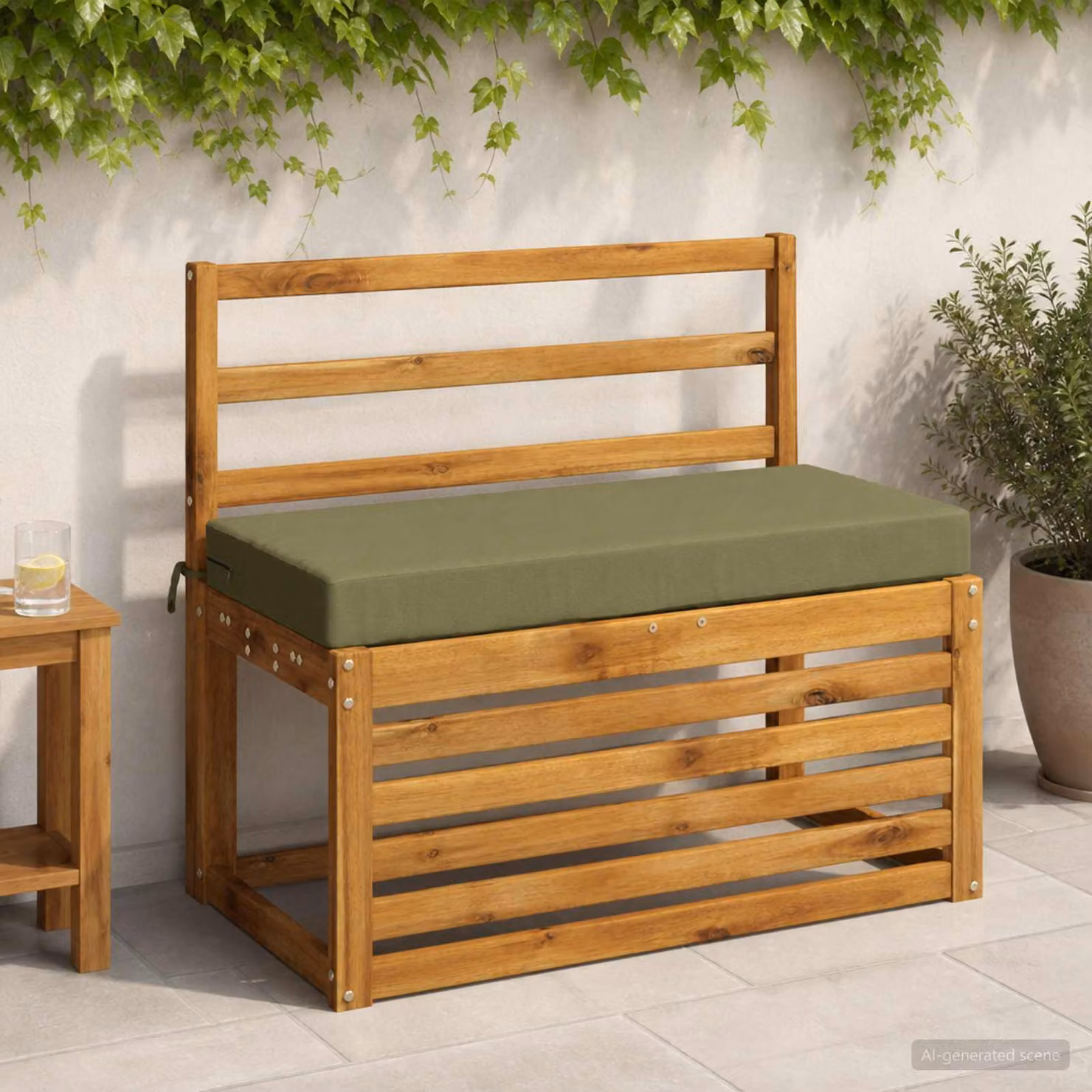 Cuscino per panchina vidaXL SOEST rettangolare in poliestere verde con rivestimento rimovibile e resistenza ai raggi UV