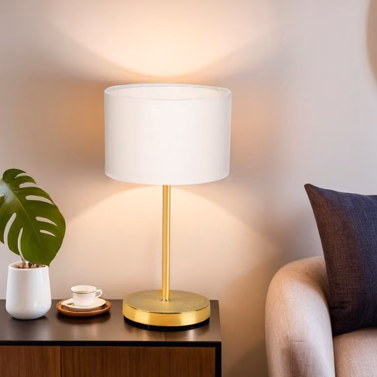 Opviq, AYD - 2605, lampade da tavolo, crema, PVC, 13 x 13 x 35 cm