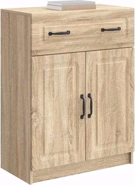 Credenza Buffet e Madia Moderna in Legno Ingegnerizzato Rovere Sonoma, Colore Marrone e Beige, L 66 cm x P 34,5 cm x H 87 cm