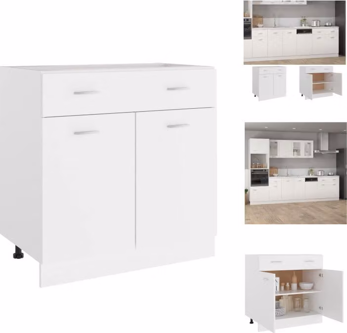 vidaXL Cassettiera bianca 80x46x81,5 cm materiale legno - Mobili da cucina