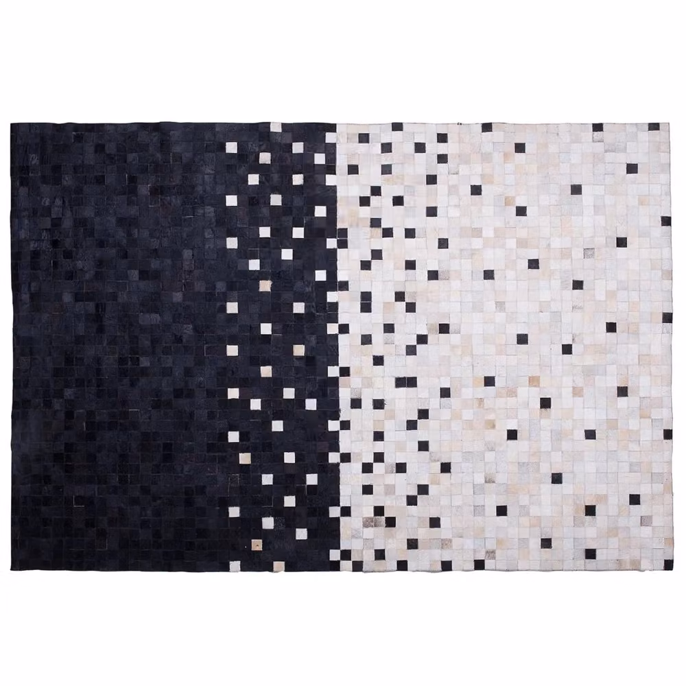Tappeto in pelle bovina patchwork multicolore BELIANI con motivo geometrico rettangolare L: 200 cm, P: 140 cm – 2