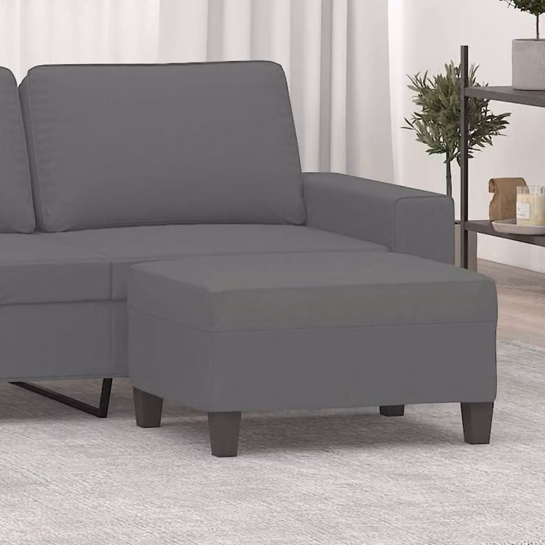 Poggiapiedi vidaXL in microfibra grigio scuro L: 70 cm, P: 55 cm, H: 41 cm