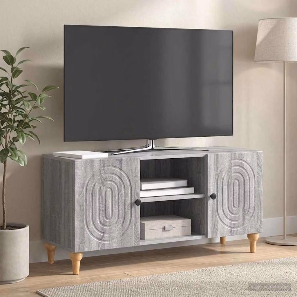 Mobile TV vidaXL Grigio Sonoma in Legno Ingegnerizzato, L 102 x P 34,5 x H 50 cm