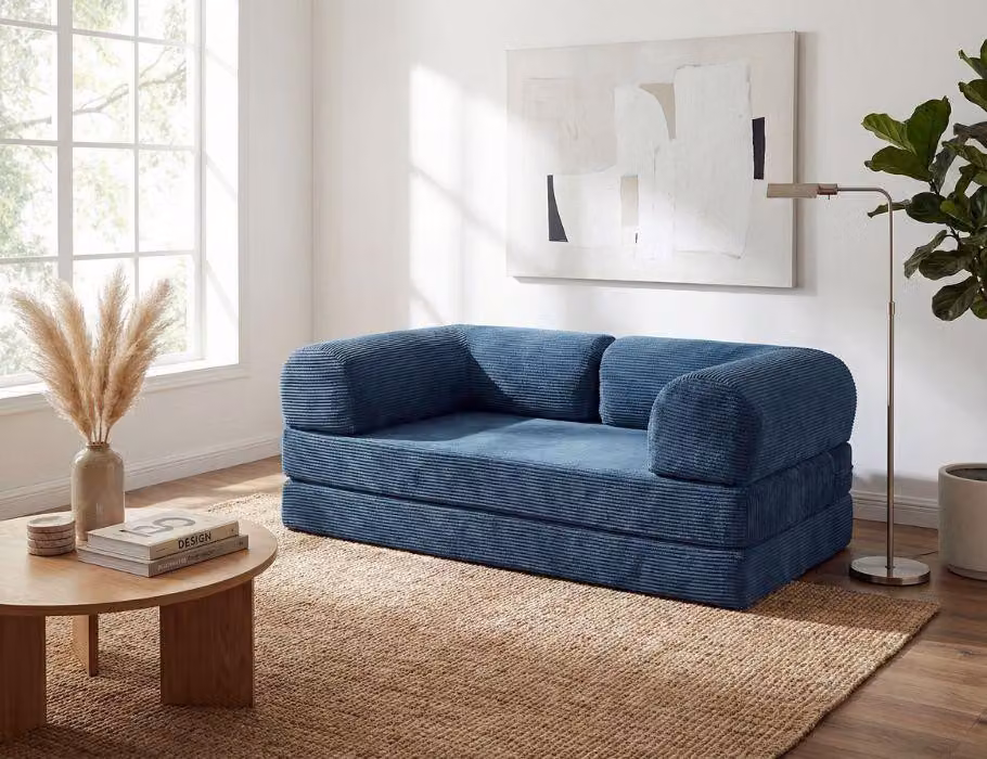 Divano letto a tre posti AUROLIA - blu