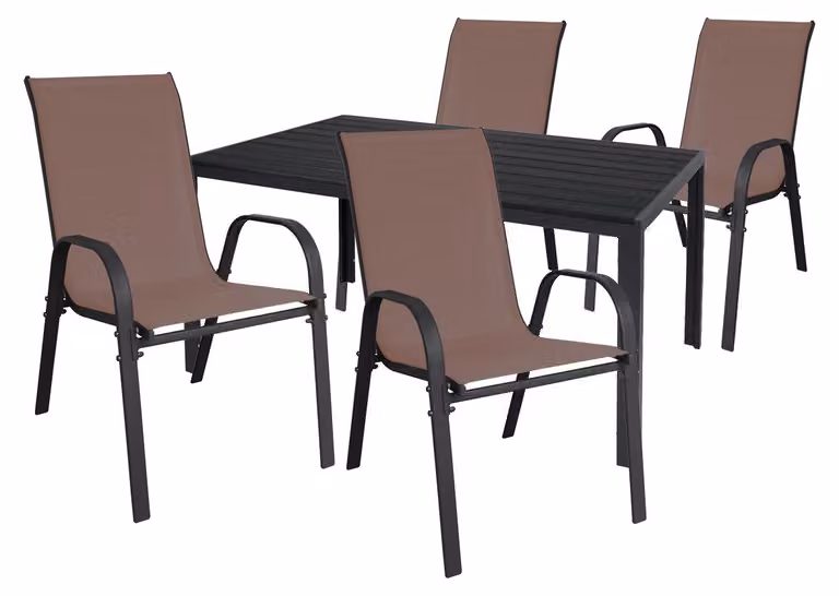 Set da giardino Set di sedute 5 pezzi L150xL90xH74cm Alluminio Non legno