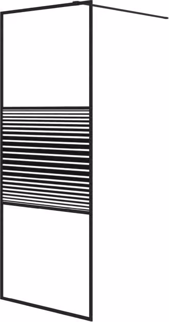Parete Doccia Walk in DESIGN IN CFW6037604 in Vetro Trasparente con Profilo Nero L: 80 cm, H: 195 cm – 1