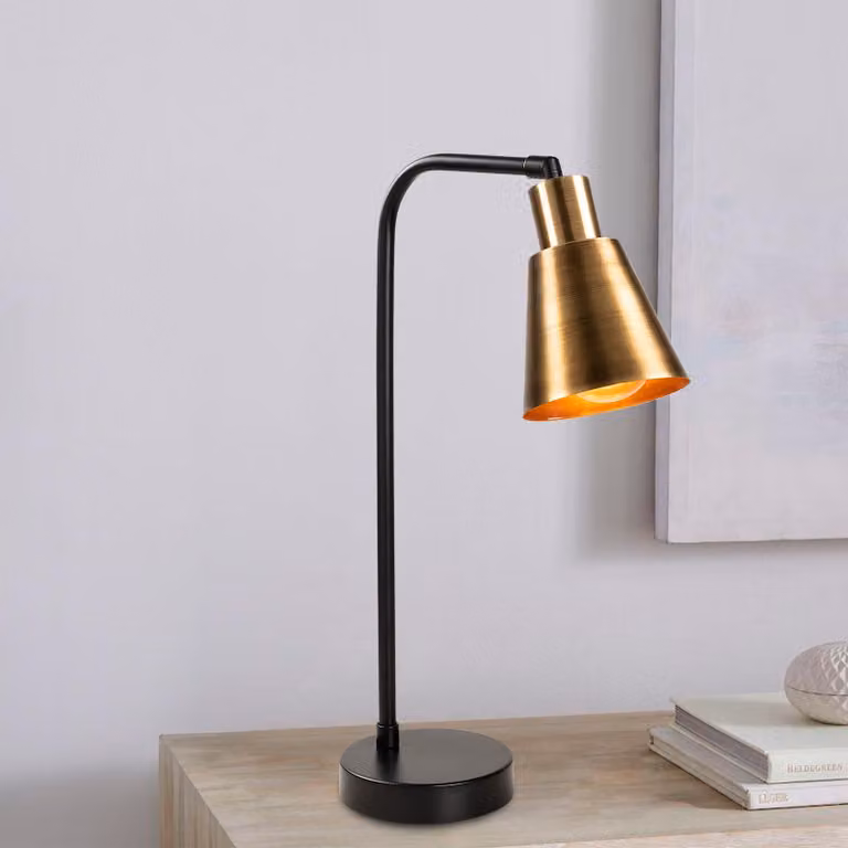 Opviq, Emek - 5086-US, lampada da tavolo, CORPO IN METALLO, nero, 52 x 15 x 15 cm
