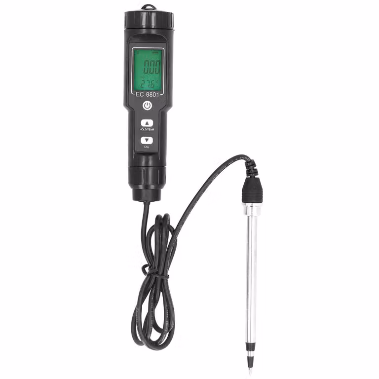 Misuratore di conducibilità del suolo con retroilluminazione, portatile, per idroponica e agricoltura