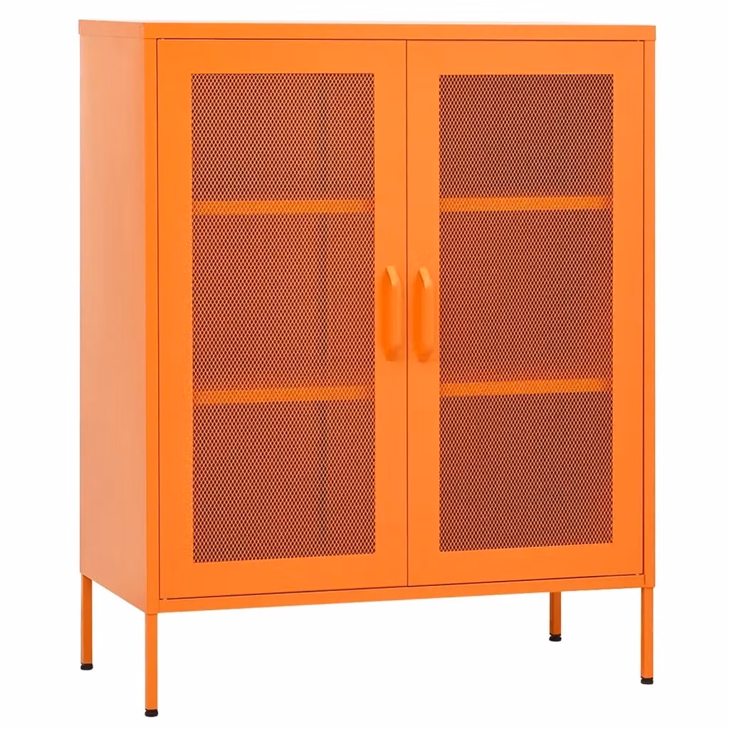 Armadietto in metallo vidaXL arancione con ante a battente e ripiani interni, L 80 cm, P 35 cm, H 101,5 cm – 2