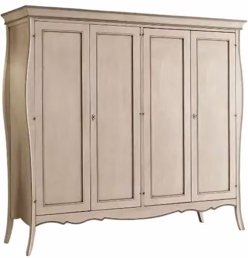Armadio sagomato a 4 ante in legno Mobili 2G, colore avorio tortora, L: 235 cm, P: 64 cm, H: 212 cm – 2