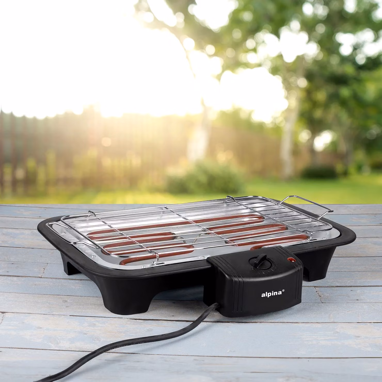 Barbecue elettrico da tavolo 2 in 1 Alpina 2000W nero in metallo – 3