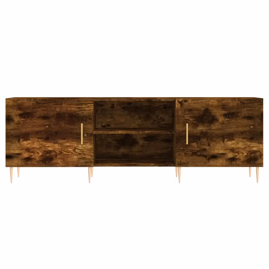 Mobile porta TV moderno HELLOSHOP26 in legno composito e metallo, finitura rovere affumicato marrone opaco, L 150 x P 30 x H 50 cm – 2