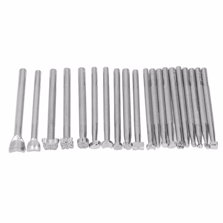 Strumenti di timbratura in pelle, strumenti di punzonatura per timbri in pelle, timbri in pelle, set di strumenti per timbri in pelle, strumenti per la produzione di selle, timbratura in pelle