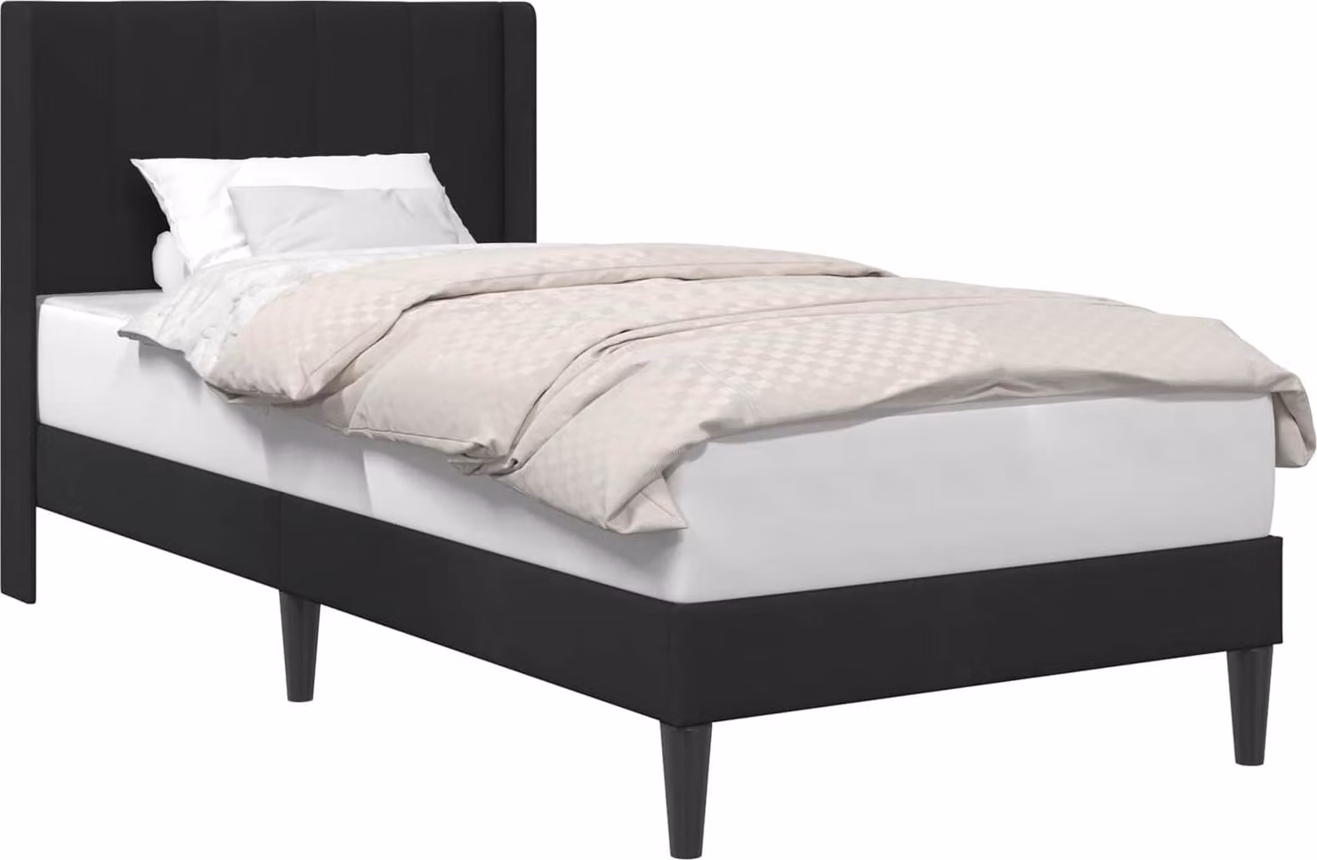 Struttura del letto con testiera Nero 100 x 200 cm Velluto