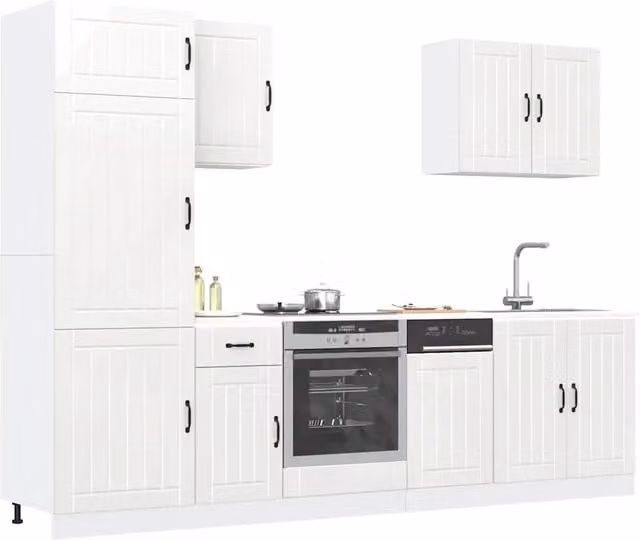 Set di mobili da cucina moderno vidaXL in MDF bianco lucido
