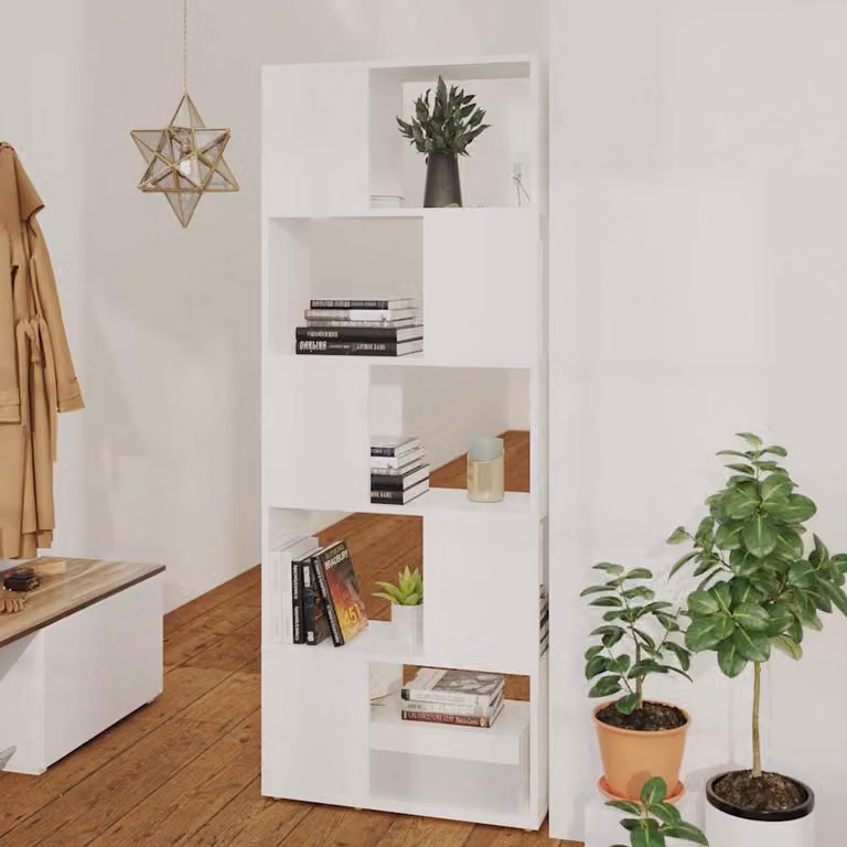 Libreria/Divisorio vidaXL Bianco in MDF con finitura opaca L 60 cm, P 24 cm, H 155 cm