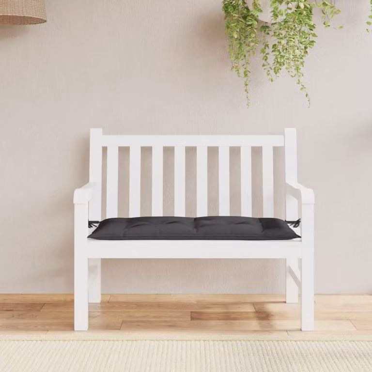 vidaXL Cuscino per Panca Nero L: 110 cm, P: 50 cm, H: 7 cm in Tessuto Oxford Idrorepellente e Traspirante