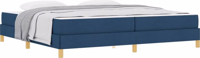 Letto a molle con materasso Blu 200 x 200 cm Tessuto
