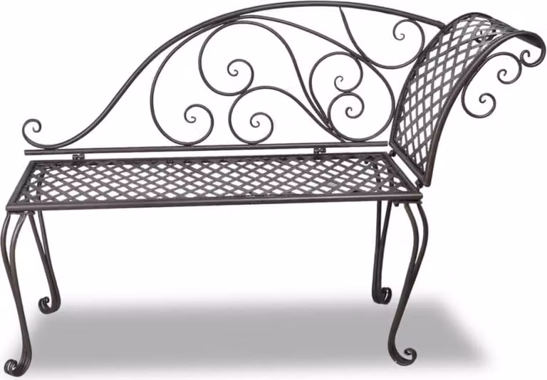 Sdraio da Giardino 128 cm in Acciaio Stile Anticato Marrone