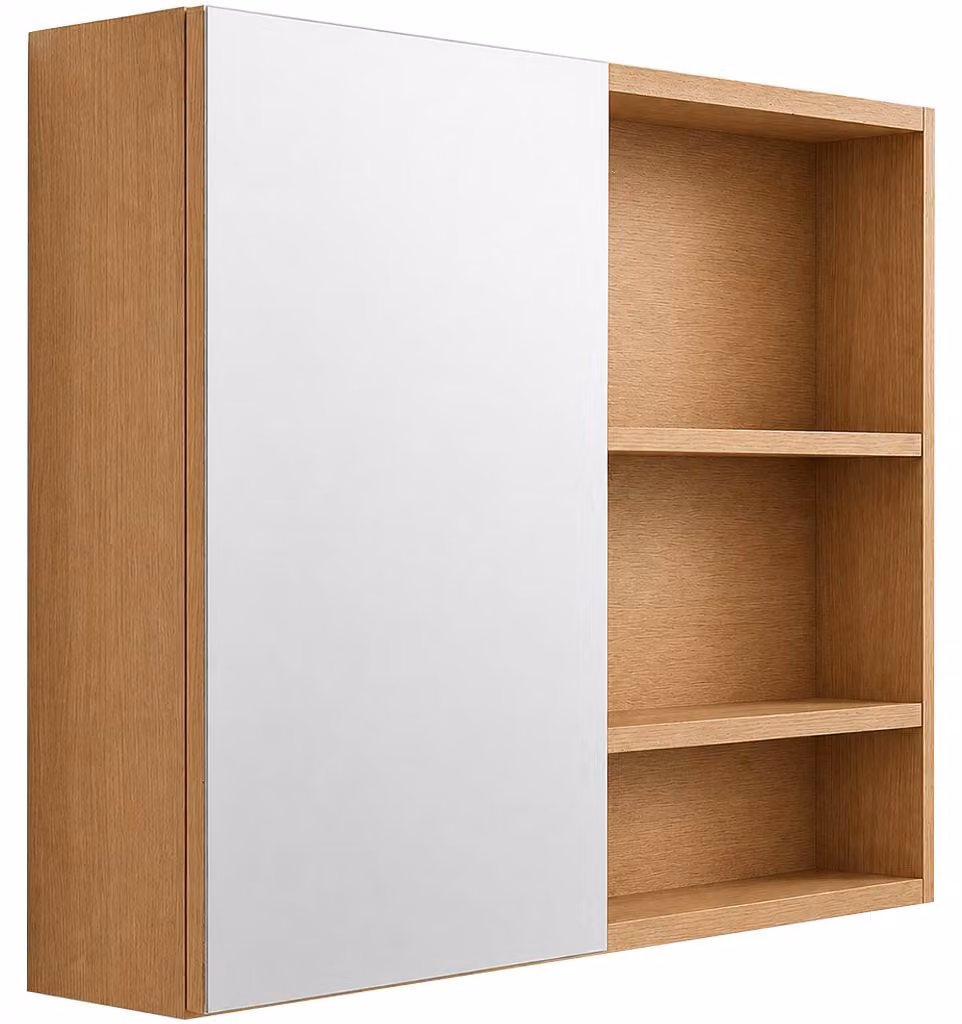 CERANO - Mobile da bagno con specchio Orea - rovere miele - 60x65x15 cm