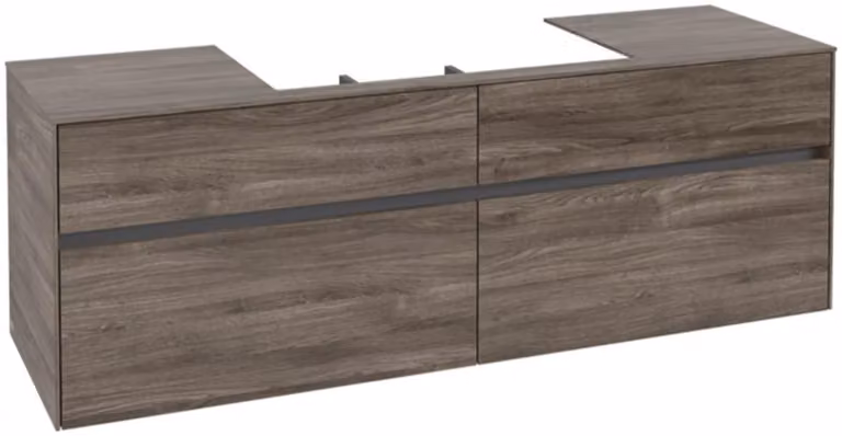Villeroy & Boch Collaro Meuble sous-lavabo, montage mural, 4 tiroirs, lavabo au centre, 1600x548x500mm, C02800RK, C02800RK