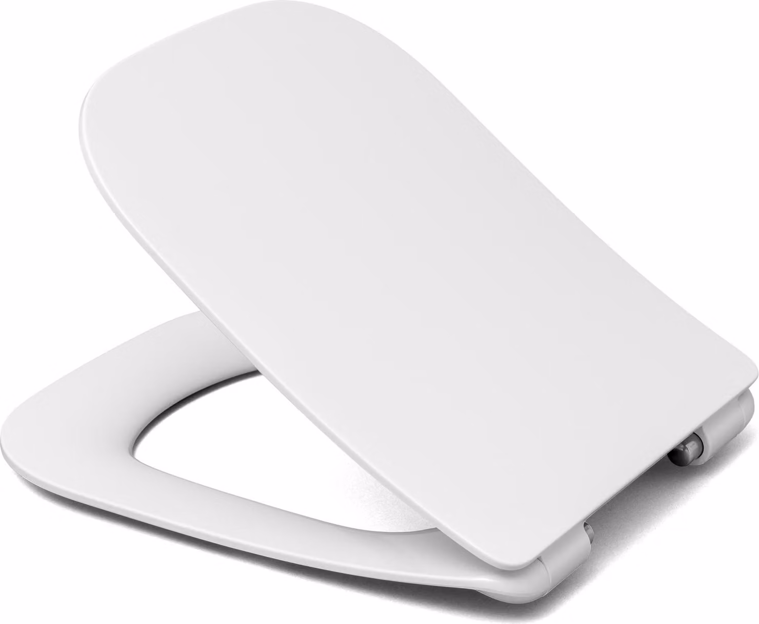 VIGOUR Derby Sedile WC slim con cerniera in acciaio inox rimovibile con chiusura ammortizzata bianco