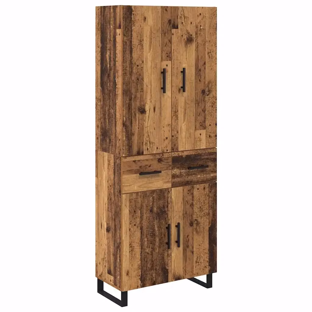 Credenza moderna vidaXL in legno e vetro color marrone L: 69,5 cm, P: 34 cm, H: 180 cm – 2