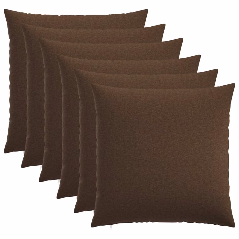 Set di 6 federe vidaXL HEERLEN marroni in tessuto di poliestere, L 70 x P 70 cm