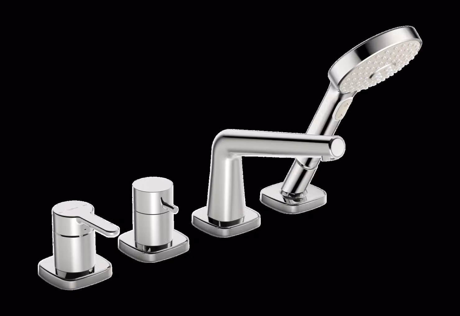 HANSA HANSADESIGNO Style Set de montage final pour bain/douche, 4 trous, saillie : 189mm, 53122083, 53122083